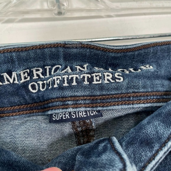 American Eagle Super Stretch Kick Boot Jeans Women's Size 16 Medium Wash - Picture 6 of 8